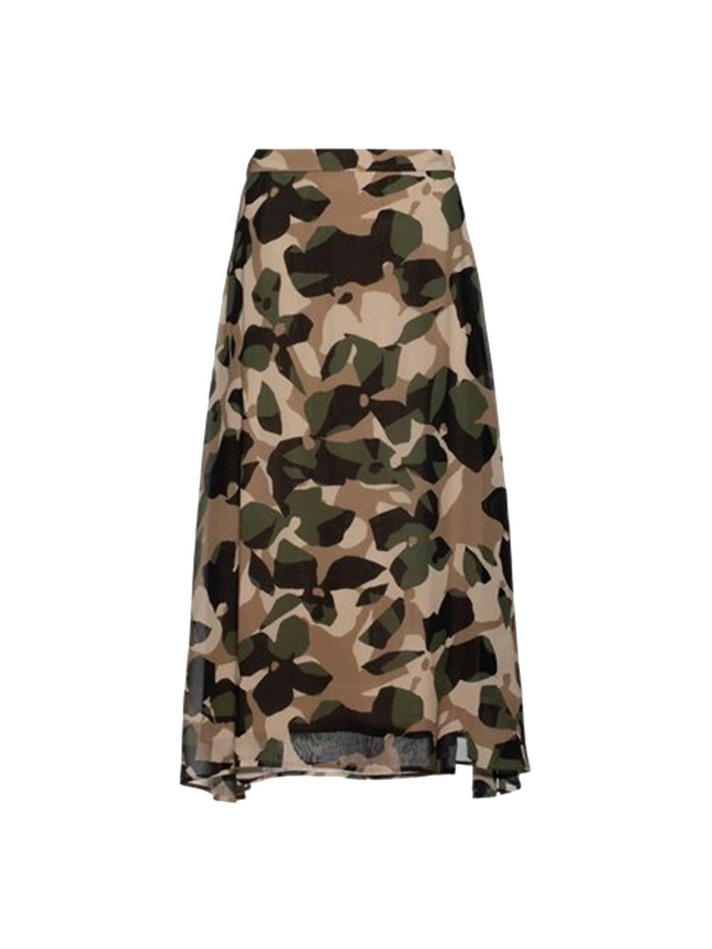 BOSS Camouflage Print A-Line Midi Skirt